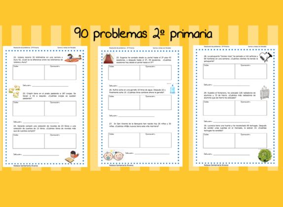 problemas matemáticos para niños de segundo grado